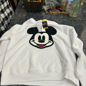 NWT White Mickey Mouse sweatshirt size Medium Adult